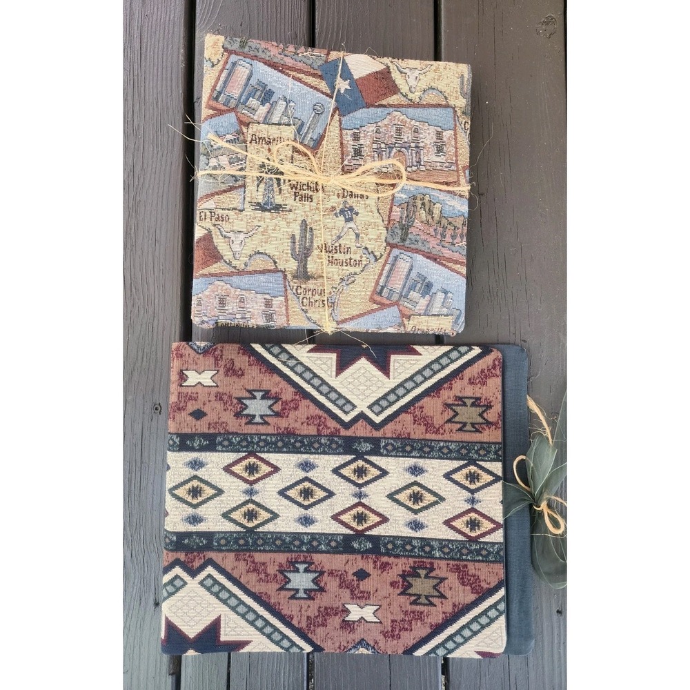 Vintage Lot Of 2 Large Tapestry Photo Album Scrapbooks, Unfilled